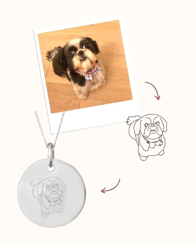 Ketting met Kindertekening - Zilver - Gepersonaliseerde Ketting