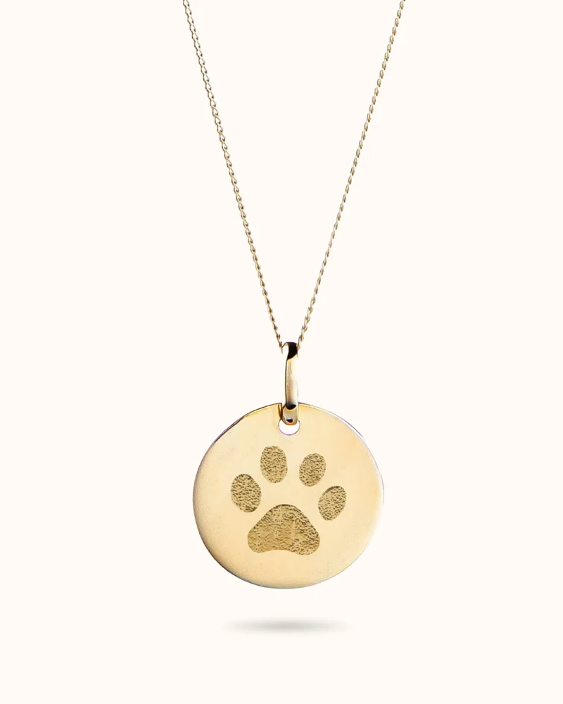 Pootafdruk Coin Ketting - Verguld - Gepersonaliseerd Sieraad