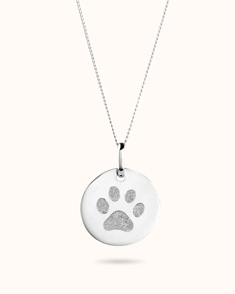 Pootafdruk Coin Ketting - Zilver - Gepersonaliseerd Sieraad