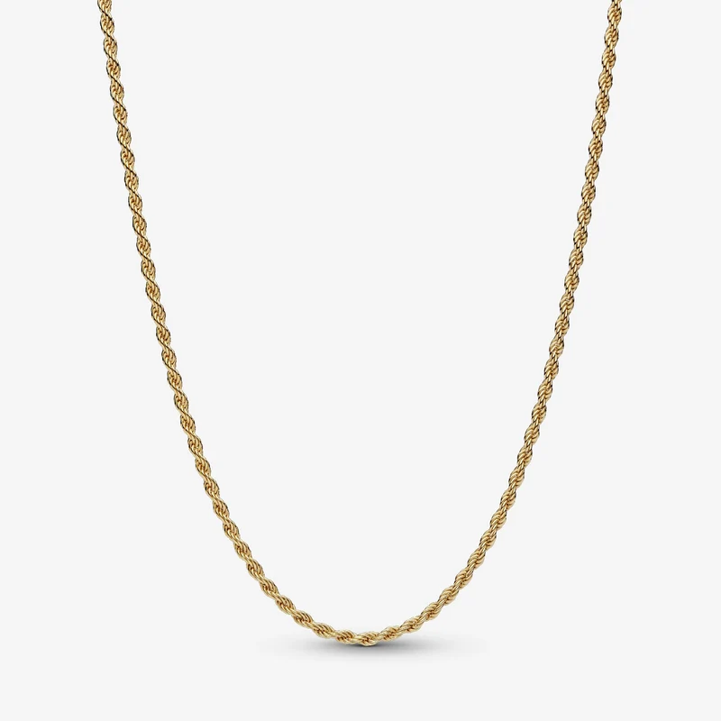 Gold Rope Chain Necklace, 70cm