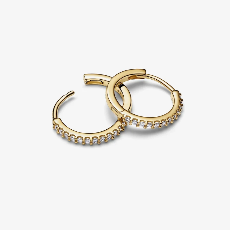 Gold Sparkling Mini Hoop Earrings
