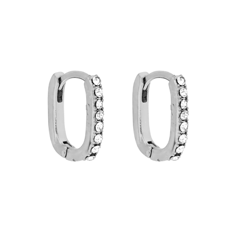 Pave Square Huggie Ohrringe 14K Vergoldet