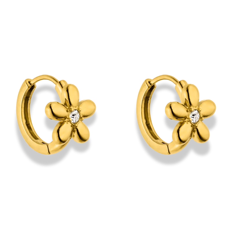 Spring Flower Huggie Ohrringe 14K Vergoldet