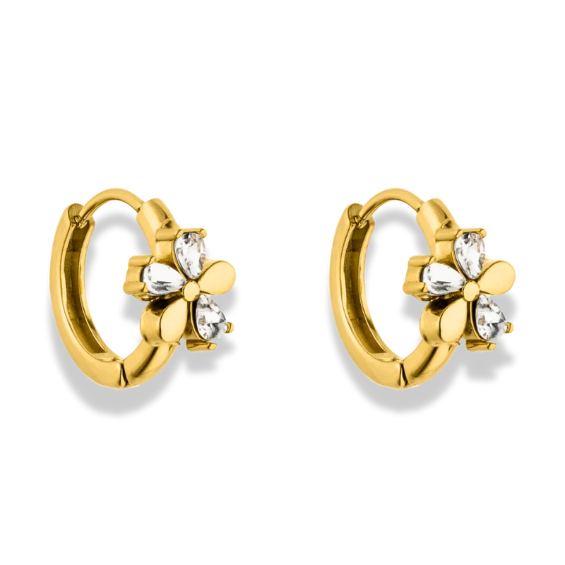 Spring Blossom Huggie Ohrringe 14K Vergoldet