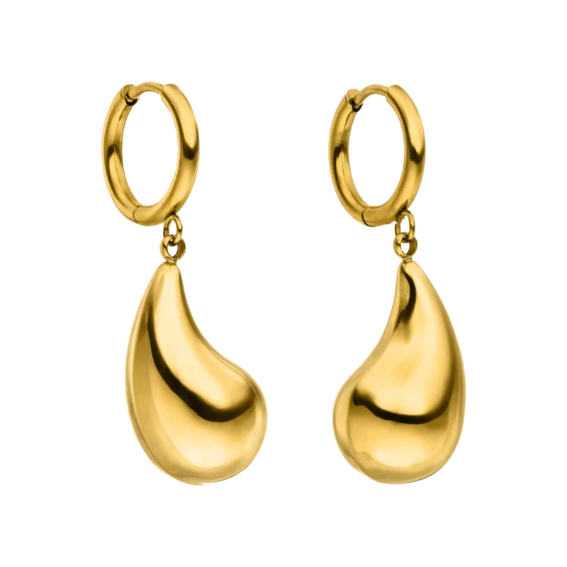 Drop Huggie Ohrringe 14K Vergoldet
