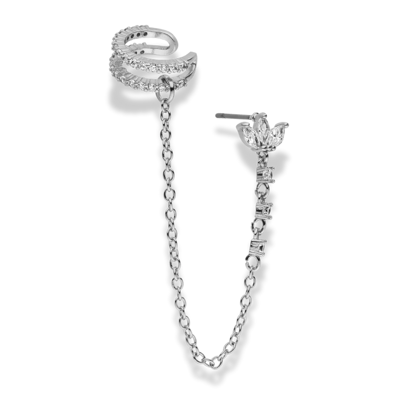Irene Lotus Earstud Earcuff 14K Vergoldet
