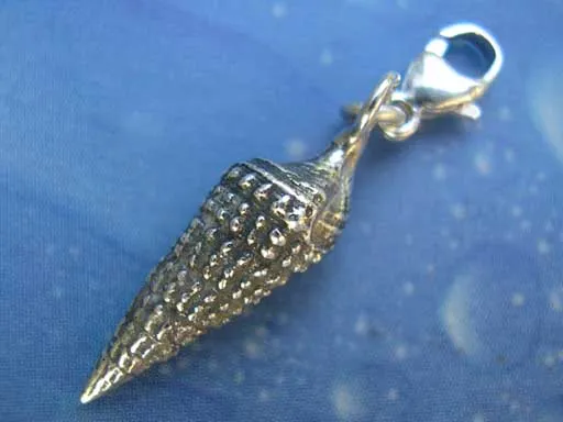 Strandschnecke lang Charms mit Karabiner