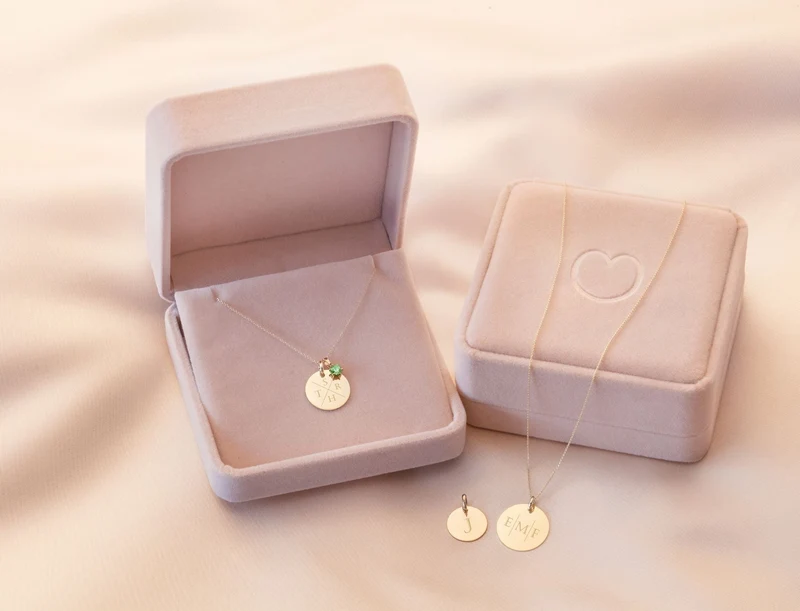 14k Initial Coin Ketting - Initialen Ketting - 15mm