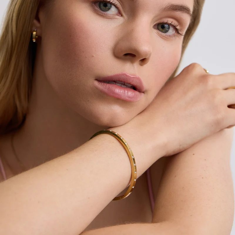 Gold Slim Eternity Bangle