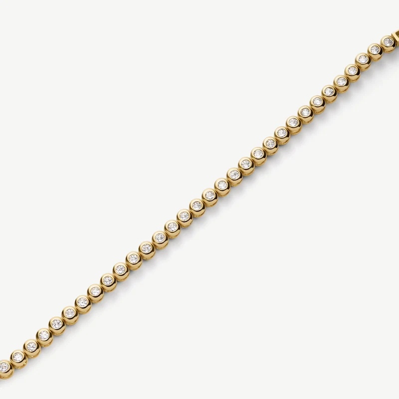 Gold Classic Bezel Tennis Bracelet