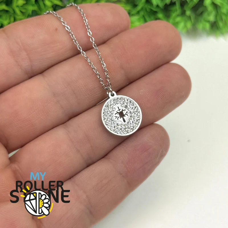 Strass-Lebensbaum-Medaillon-Halskette