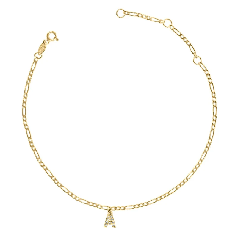 Mini Crystal Letter Fußkette