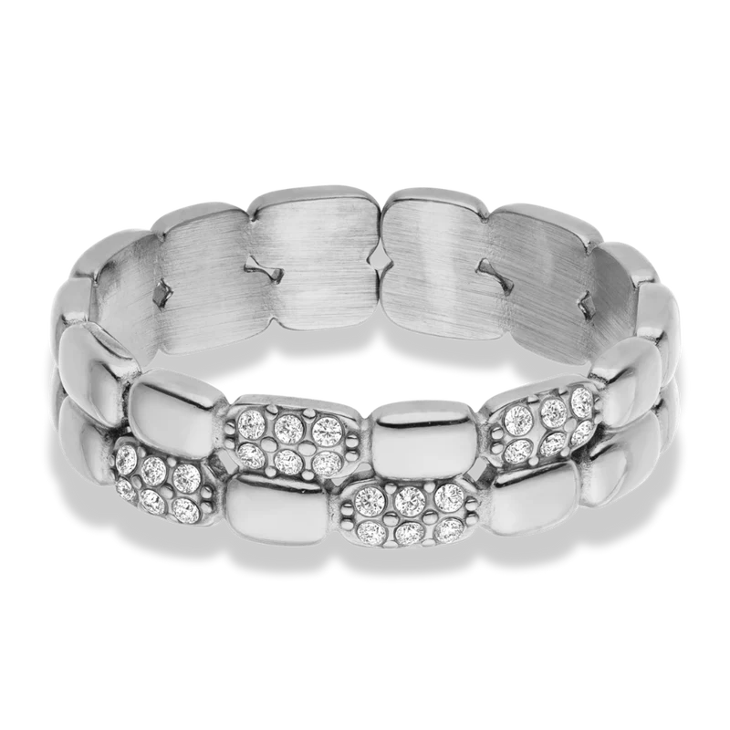 Pave Brick Ring 14K Vergoldet