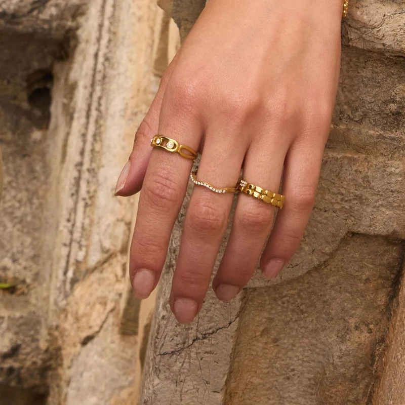 Pave Soul Ring 14K Vergoldung
