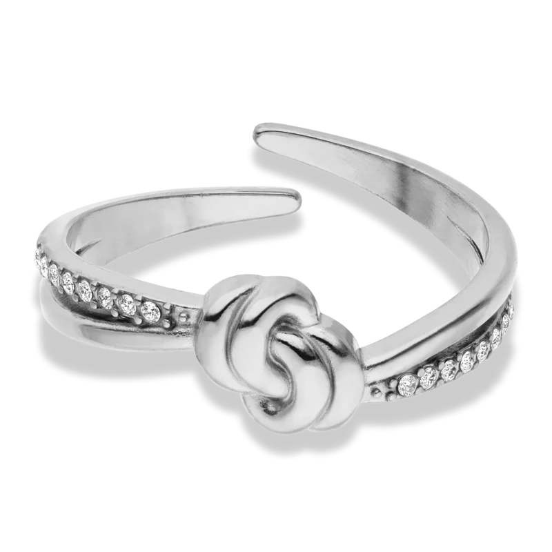 Pave Knot Ring 14K Vergoldet