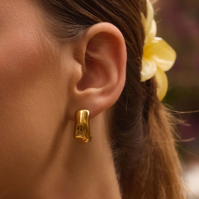 Everyday Bold Meltdown Ohrstecker 14K Vergoldet