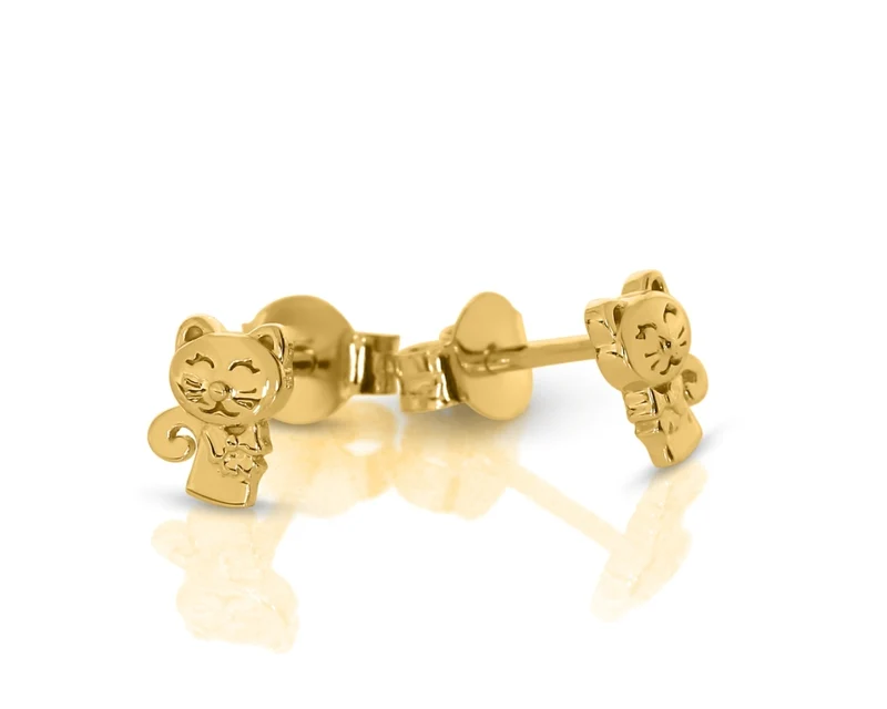 Ohrstecker Katze vergoldet Kitten Niedliche Katzen Katze Ohrstecker gold