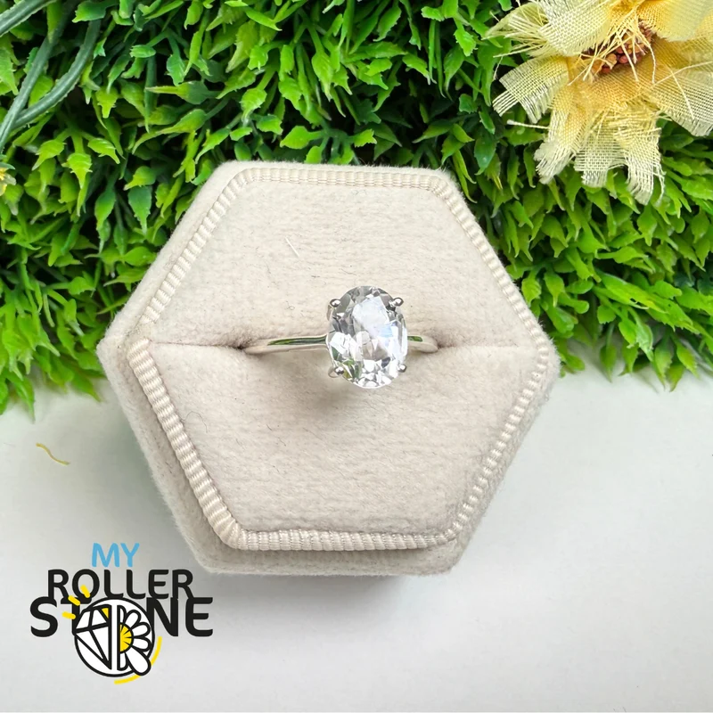 Ring mit weißem Topas in 925er Sterlingsilber – RBC315-WT