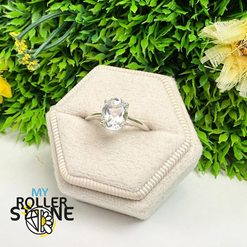 Ring mit weißem Topas in 925er Sterlingsilber – RBC315-WT