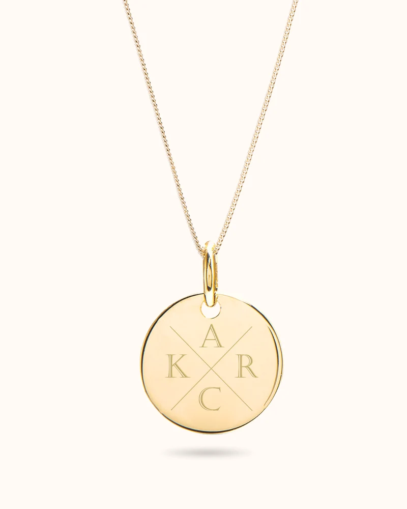 Initial Coin Ketting - Verguld - Initialen Ketting