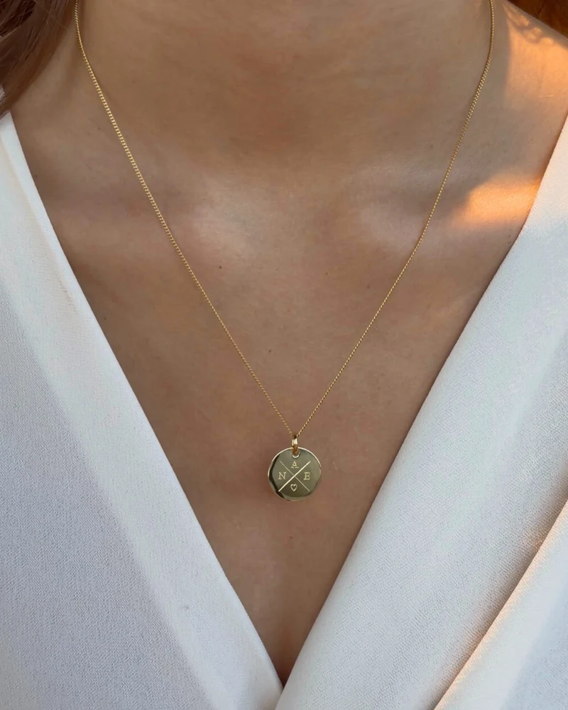 Initial Coin Ketting - Verguld - Initialen Ketting