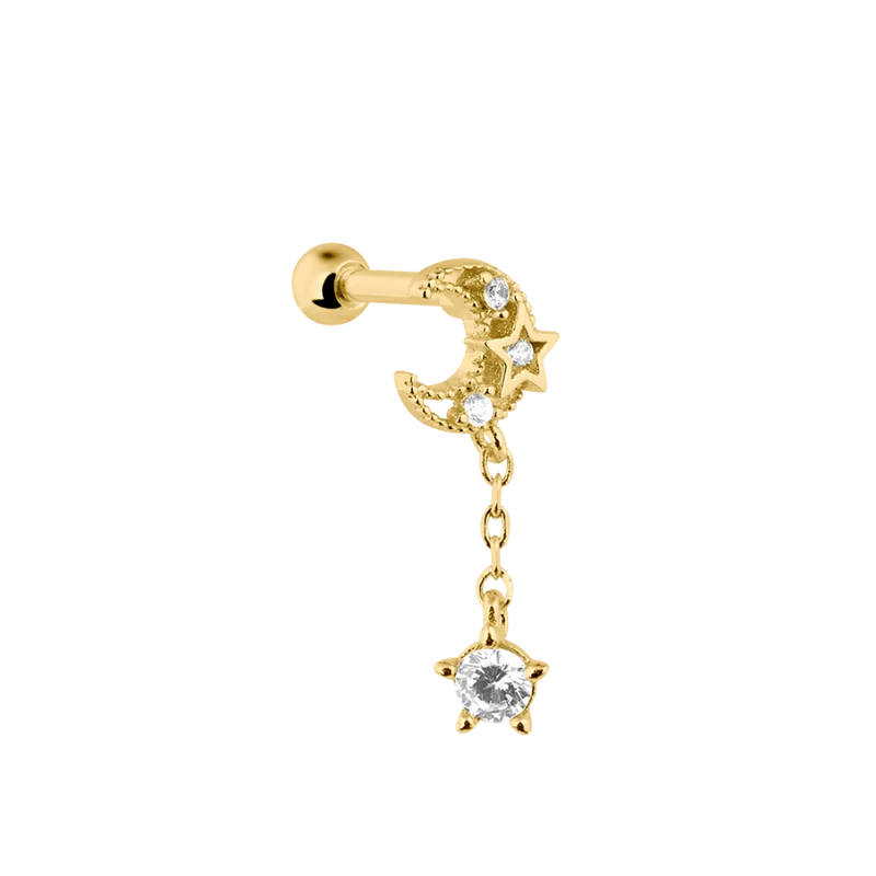 Crescent Ohr Piercing Gold
