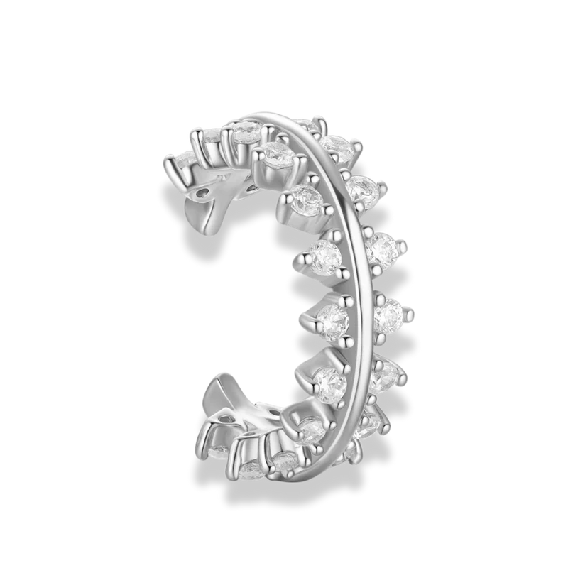 Paired Crystal Pave Earcuff 18K Vergoldet