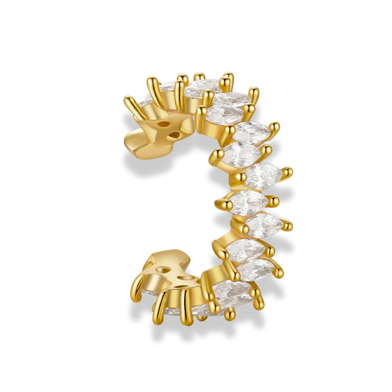Marquise Crystal Pave Earcuff 18K Vergoldet