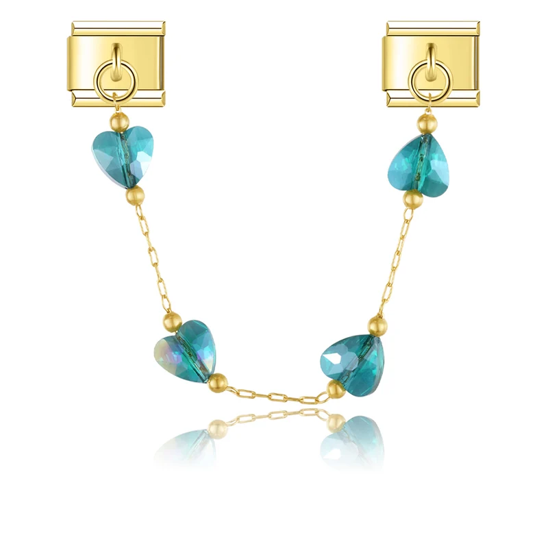 Türkise Herzen Charm-Kette