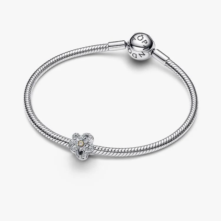 Pave Flower Openwork Charms