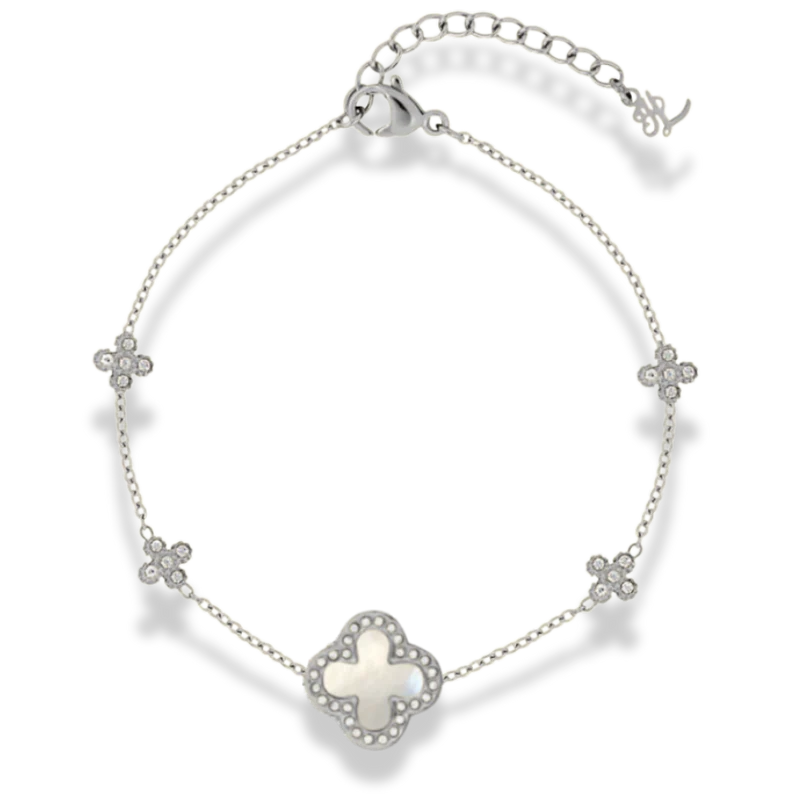 Pave Flower Lucky Leaf Armband 14K Vergoldet