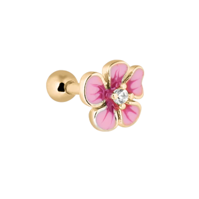 Pink Flower Ohr Piercing - Titan