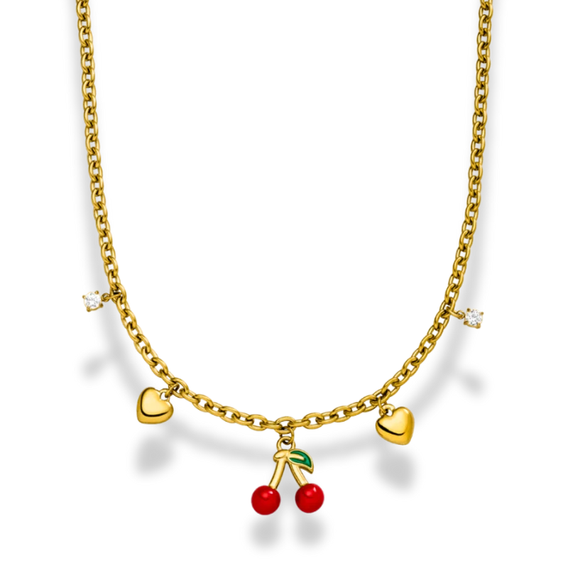 Sweet Cherry Charm Kette 14K Vergoldet