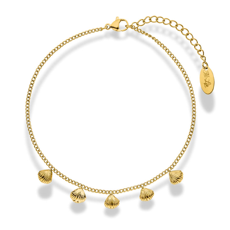 Golden Shell Fußkette 14K Vergoldet