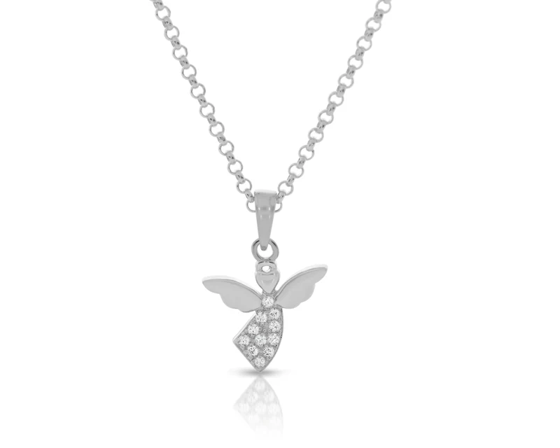 Engel Kette Zirkonia 925 Sterling Silber Schutzengel