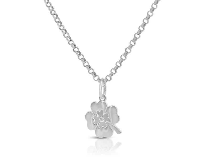 Kleeblatt Kette 925 Silber Damenschmuck Glücksbringer