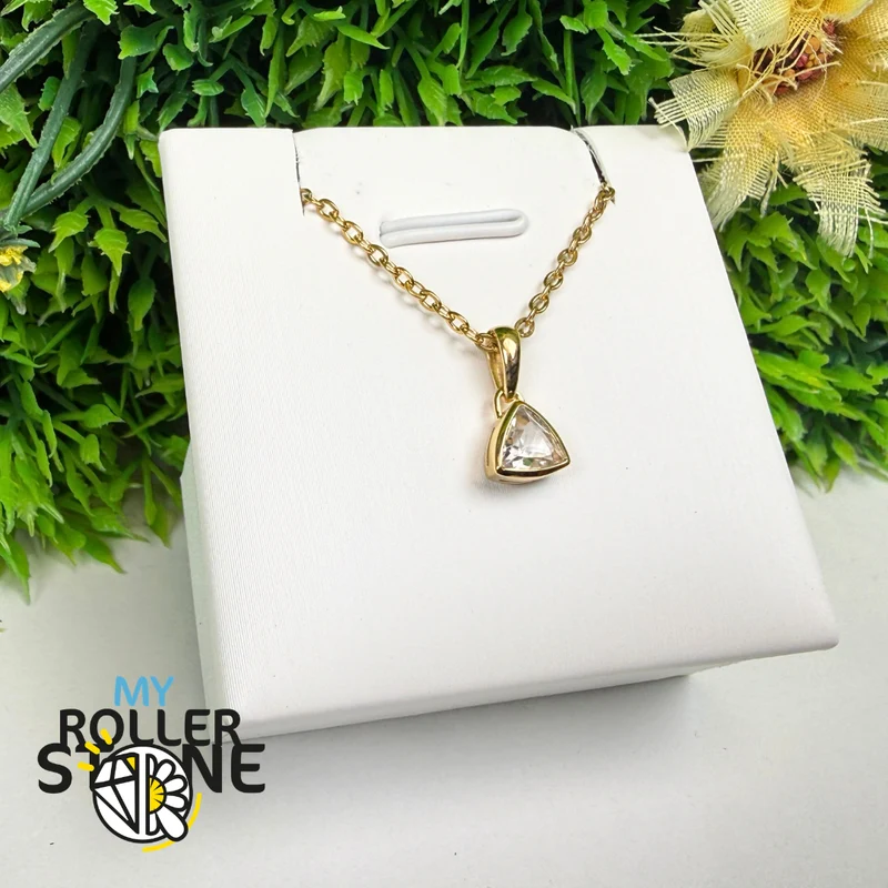 Weißer Topas-Anhänger, 18 Karat vergoldet, CB-P717G-WT