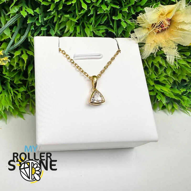 Weißer Topas-Anhänger, 18 Karat vergoldet, CB-P717G-WT