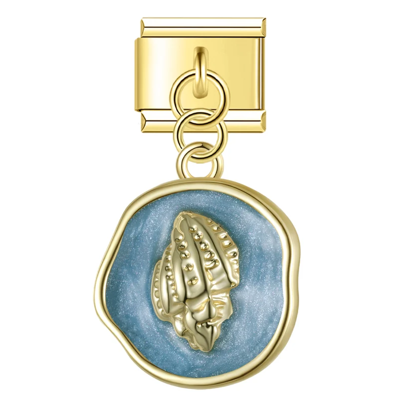 Muschel Anhänger blau