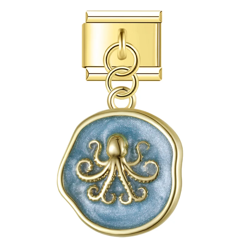 Oktopus Anhänger blau