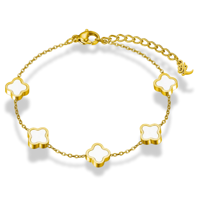 Mini Perlmutt Lucky Leaf Abbaddon Armband 14K Vergoldet