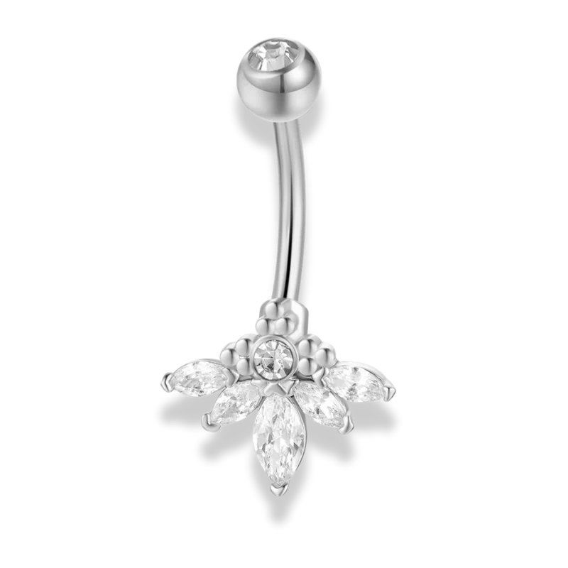 Lotus Crown Belly Piercing 18K Vergoldet