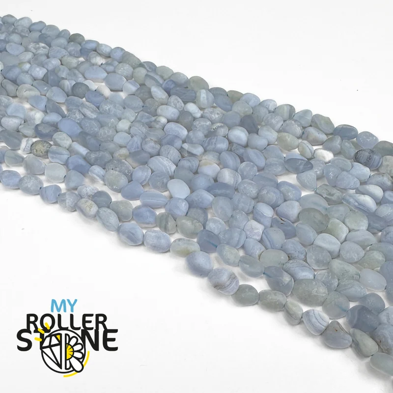 Matte blaue Chalcedon-Barockperle