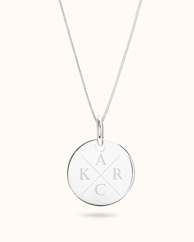 Initial Coin Ketting - Zilver - Initial Ketting