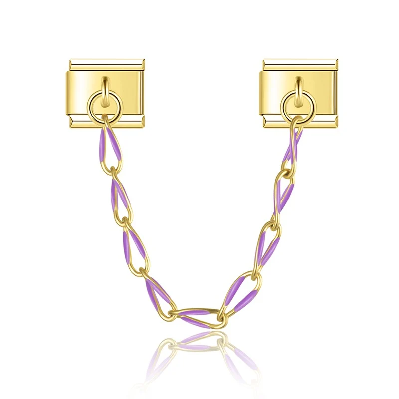 Farbige Charm-Kette Gold