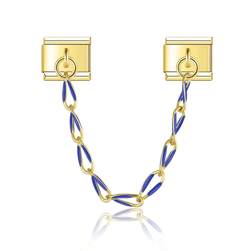 Farbige Charm-Kette Gold