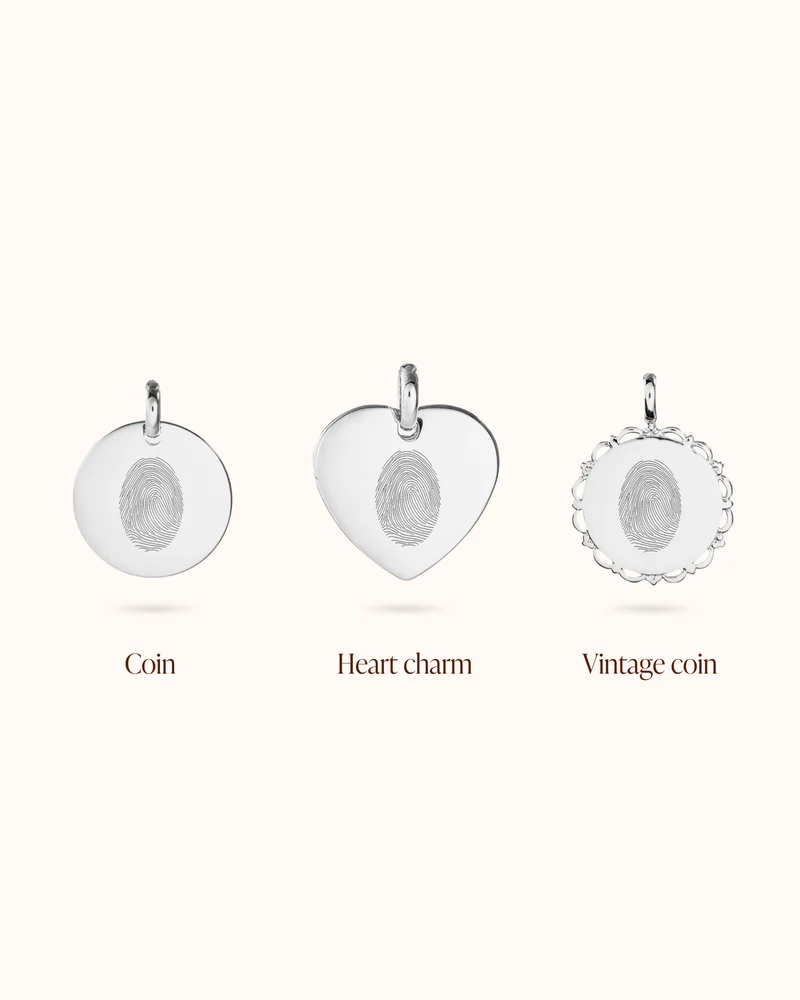 Gepersonaliseerde Losse Vingerafdruk Bedel - Zilver - Bedel met Persoonlijke Gravure