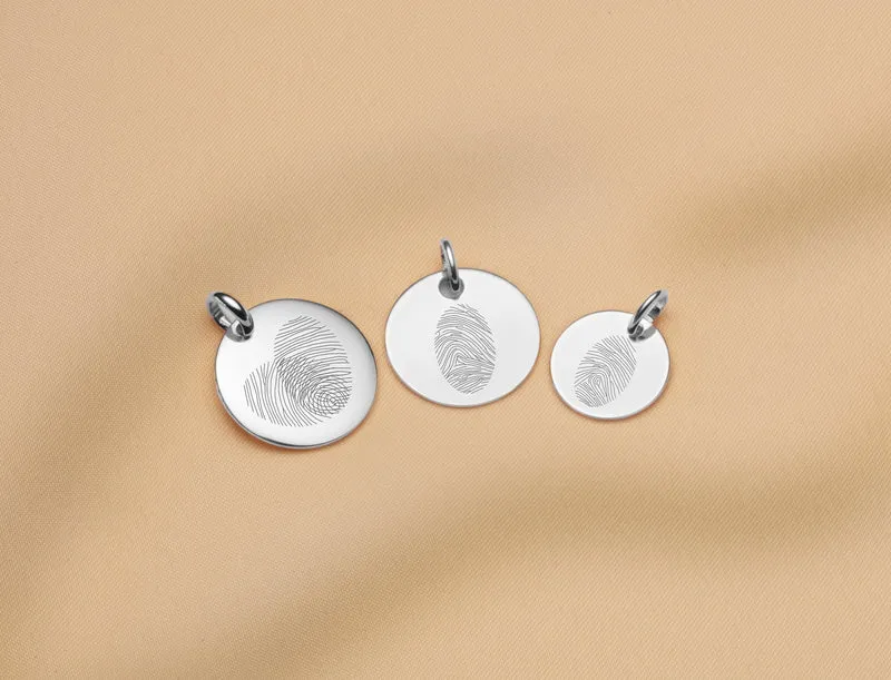 Gepersonaliseerde Losse Vingerafdruk Bedel - Zilver - Bedel met Persoonlijke Gravure