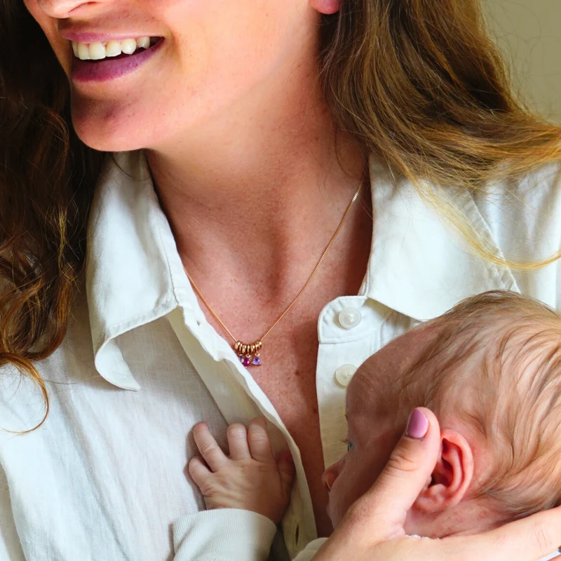 Sliding Geboortesteen Charm Ketting - Verguld - Geboortesteen Ketting