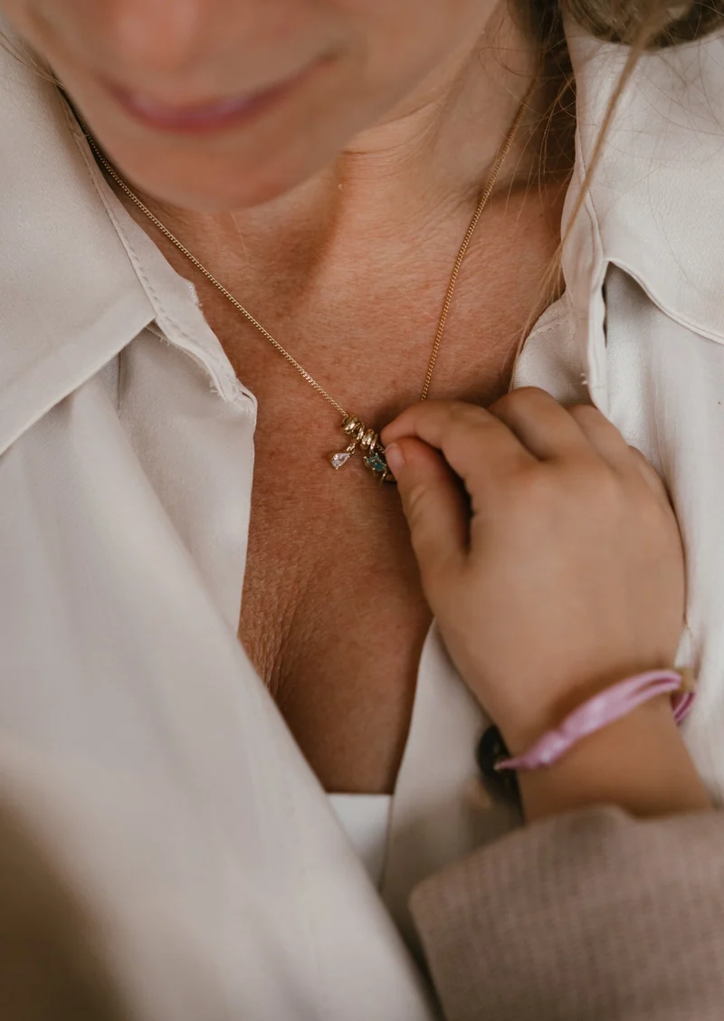 Sliding Geboortesteen Charm Ketting - Verguld - Geboortesteen Ketting